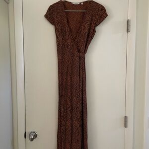 &otherstories midi length, wrap dress | cheetah print